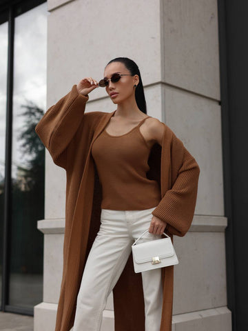 Cardigan “Kashtan” – Elongated Silhouette with Soft Structure