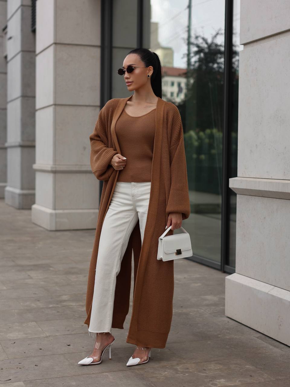 Cardigan “Kashtan” – Elongated Silhouette with Soft Structure
