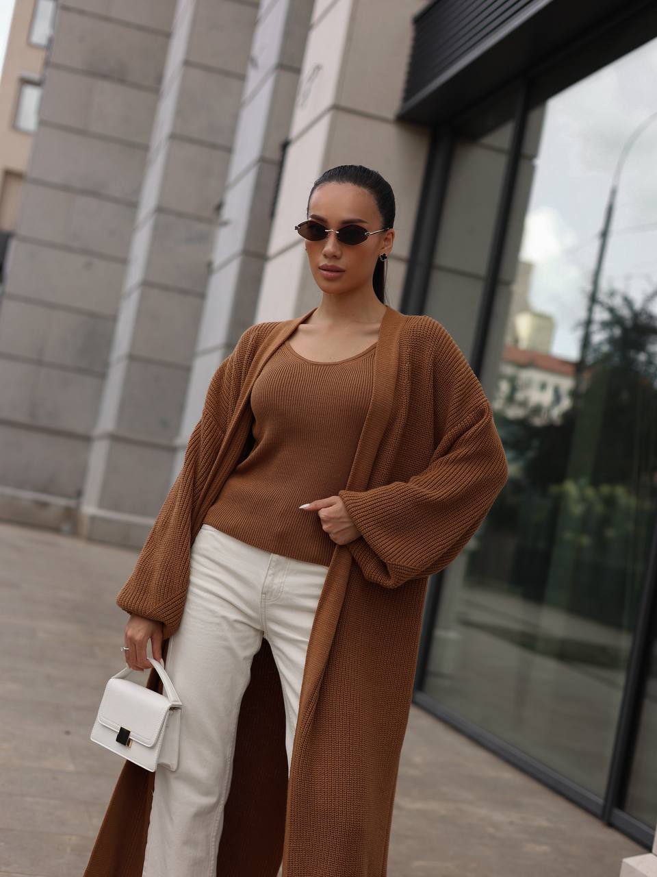 Cardigan “Kashtan” – Elongated Silhouette with Soft Structure