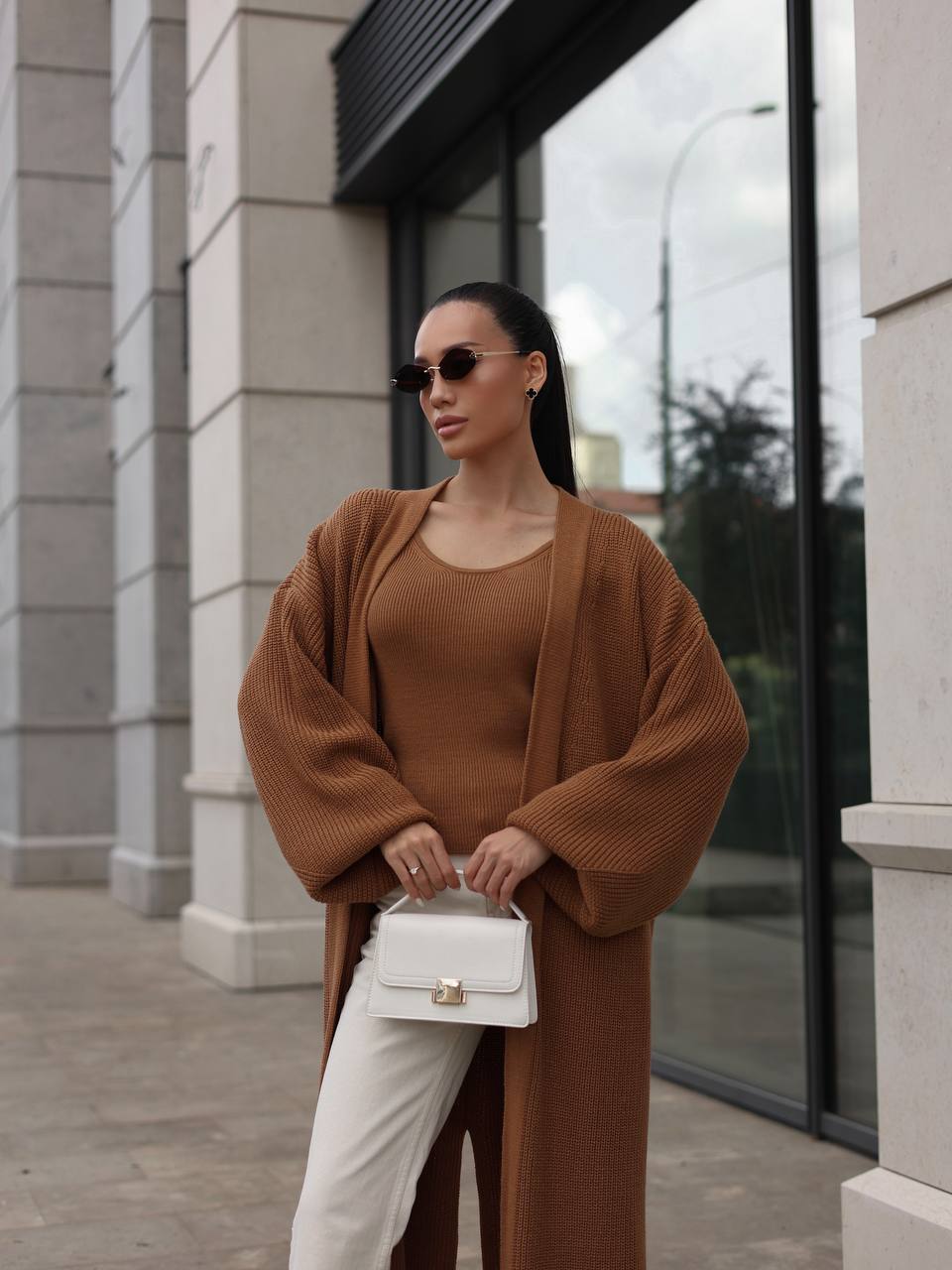 Cardigan “Kashtan” – Elongated Silhouette with Soft Structure