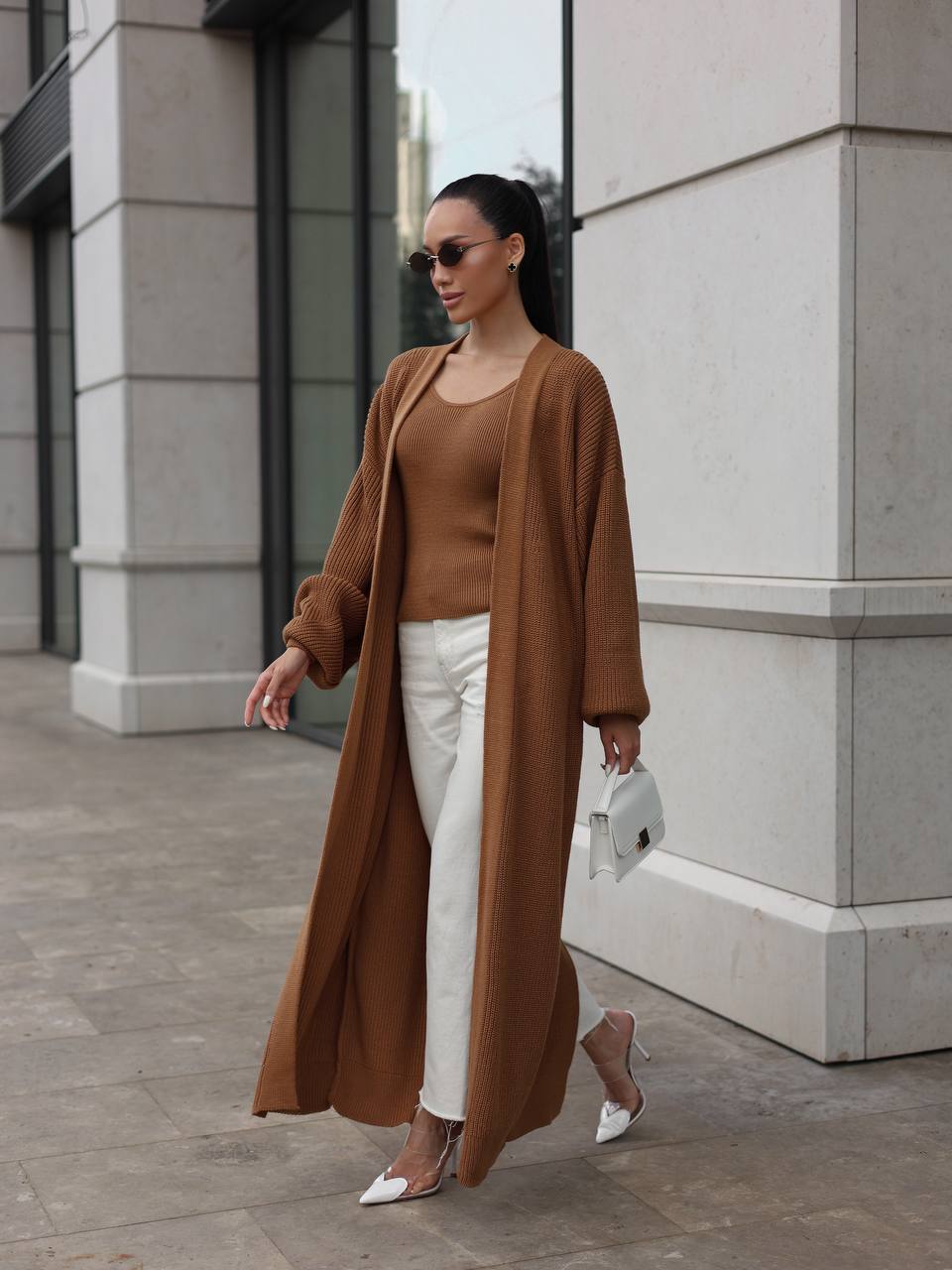Cardigan “Kashtan” – Elongated Silhouette with Soft Structure