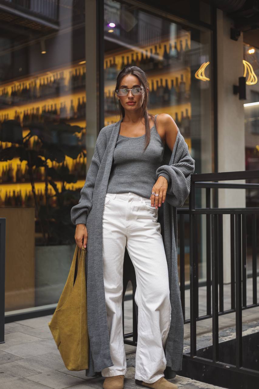 Cardigan “Kashtan” – Elongated Silhouette with Soft Structure