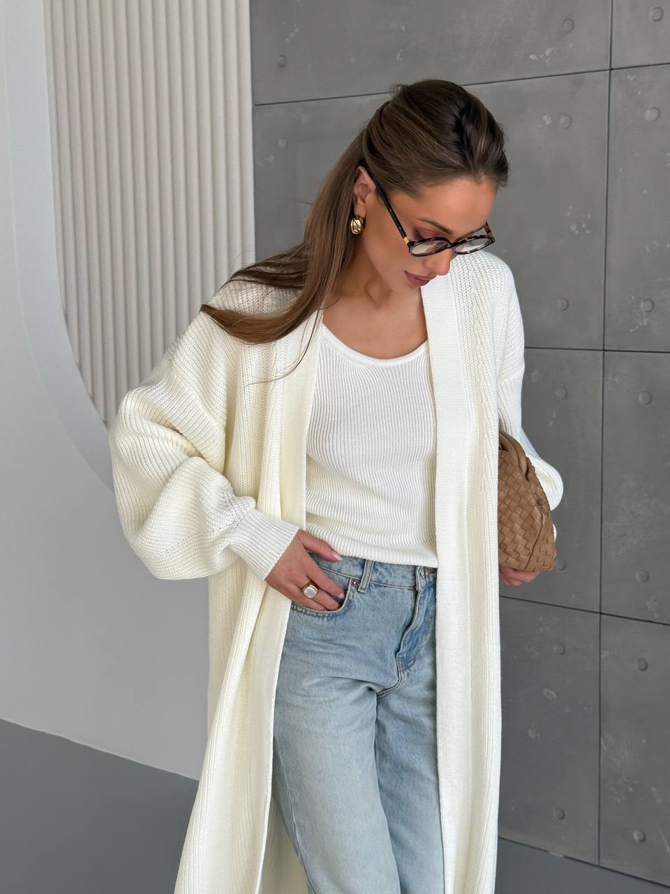 Cardigan “Kashtan” – Elongated Silhouette with Soft Structure