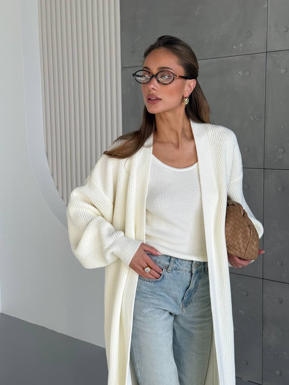 Cardigan “Kashtan” – Elongated Silhouette with Soft Structure