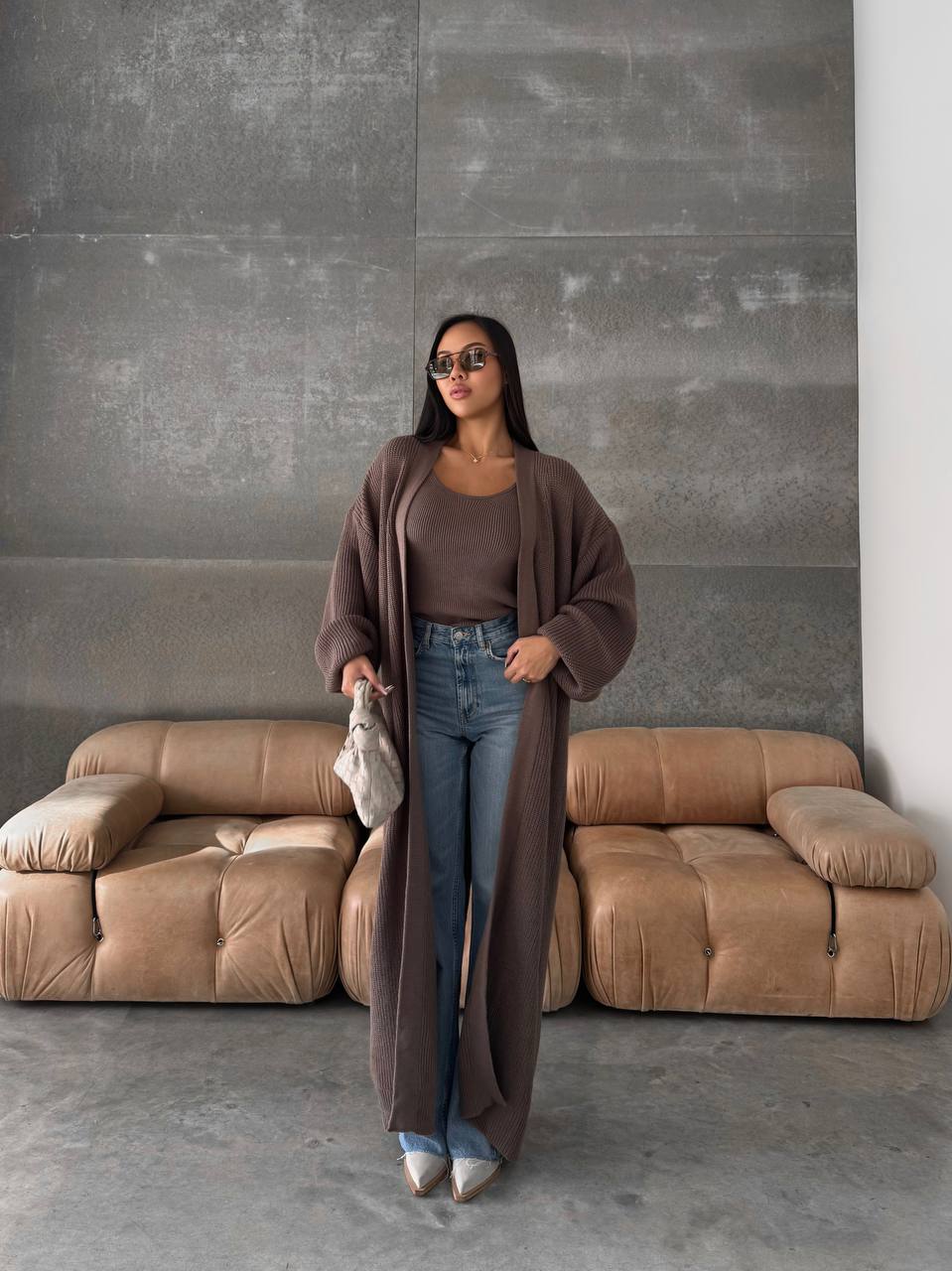 Cardigan “Kashtan” – Elongated Silhouette with Soft Structure