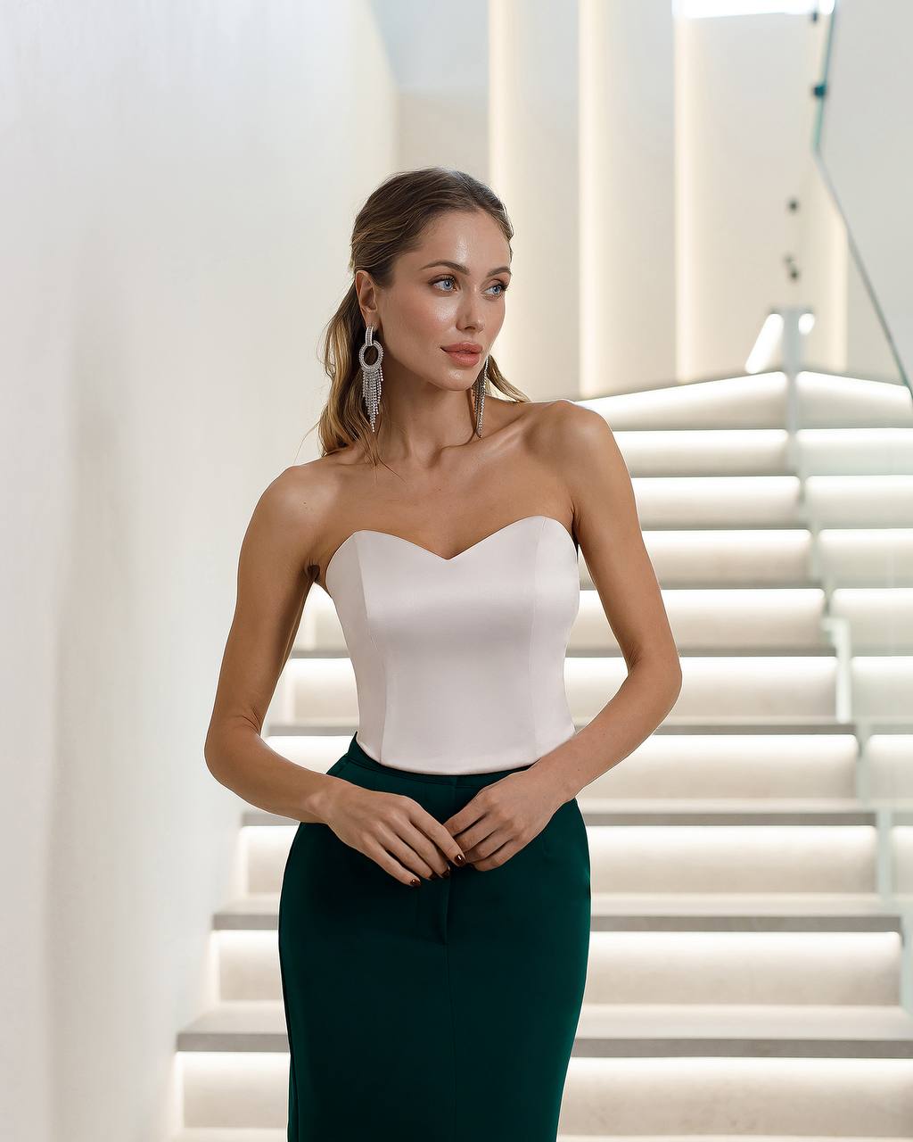 Elegant Evening Royal Mango Satin Structured Fit Corset