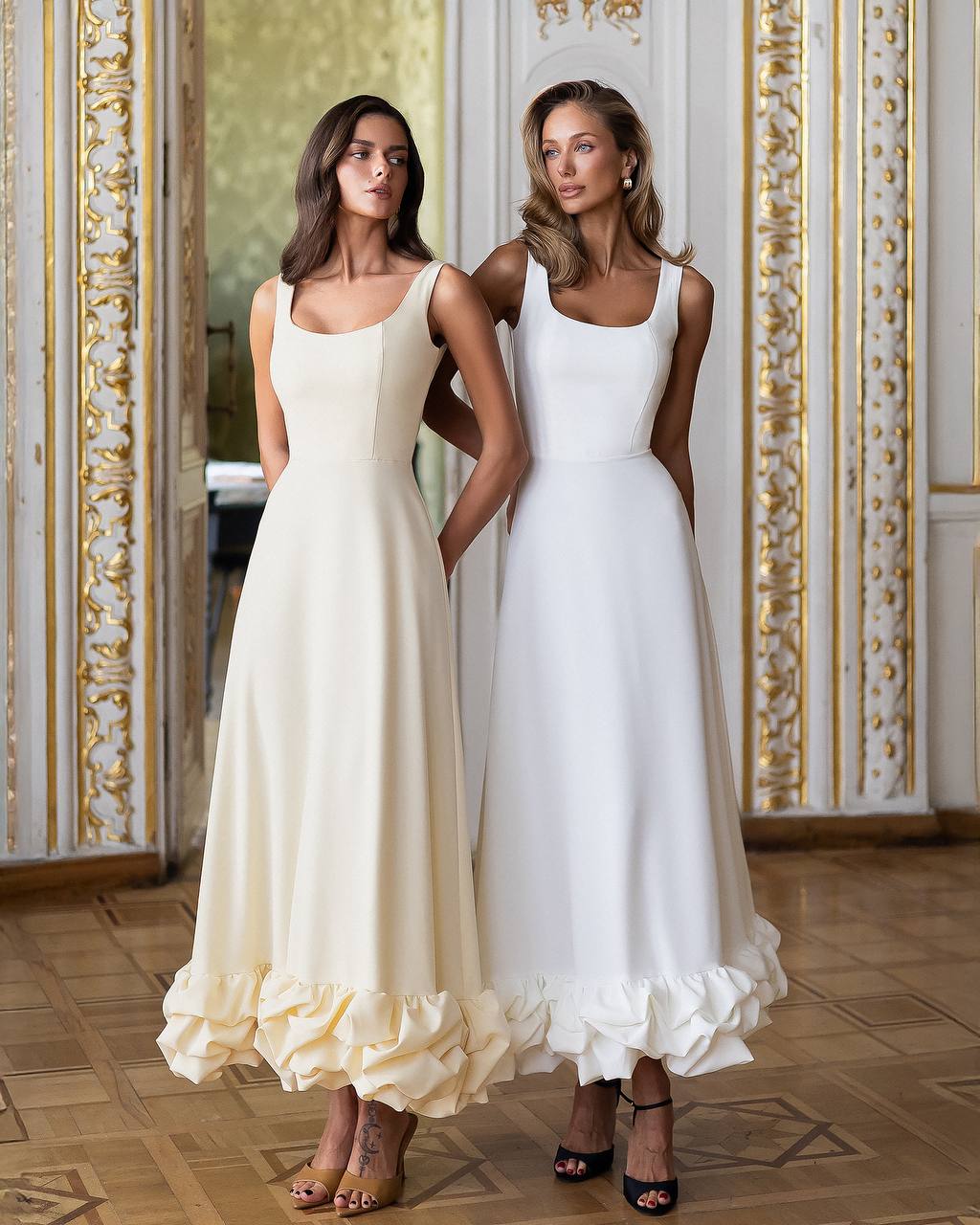 Elegant Women's Premium-Grade Twill Crepe Maxi Evening Dress