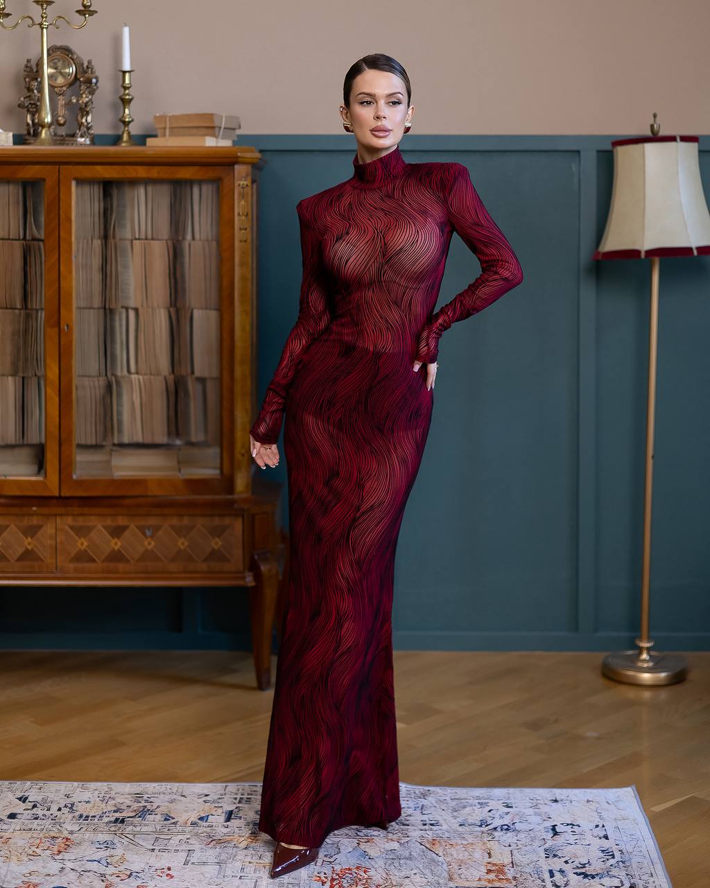 Jacquard Mesh Maxi Dress with Stretch Lined Shorts in Three Colors