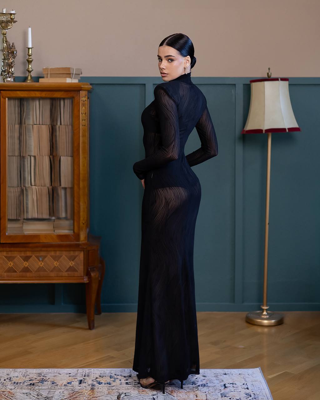 Jacquard Mesh Maxi Dress with Stretch Lined Shorts in Three Colors