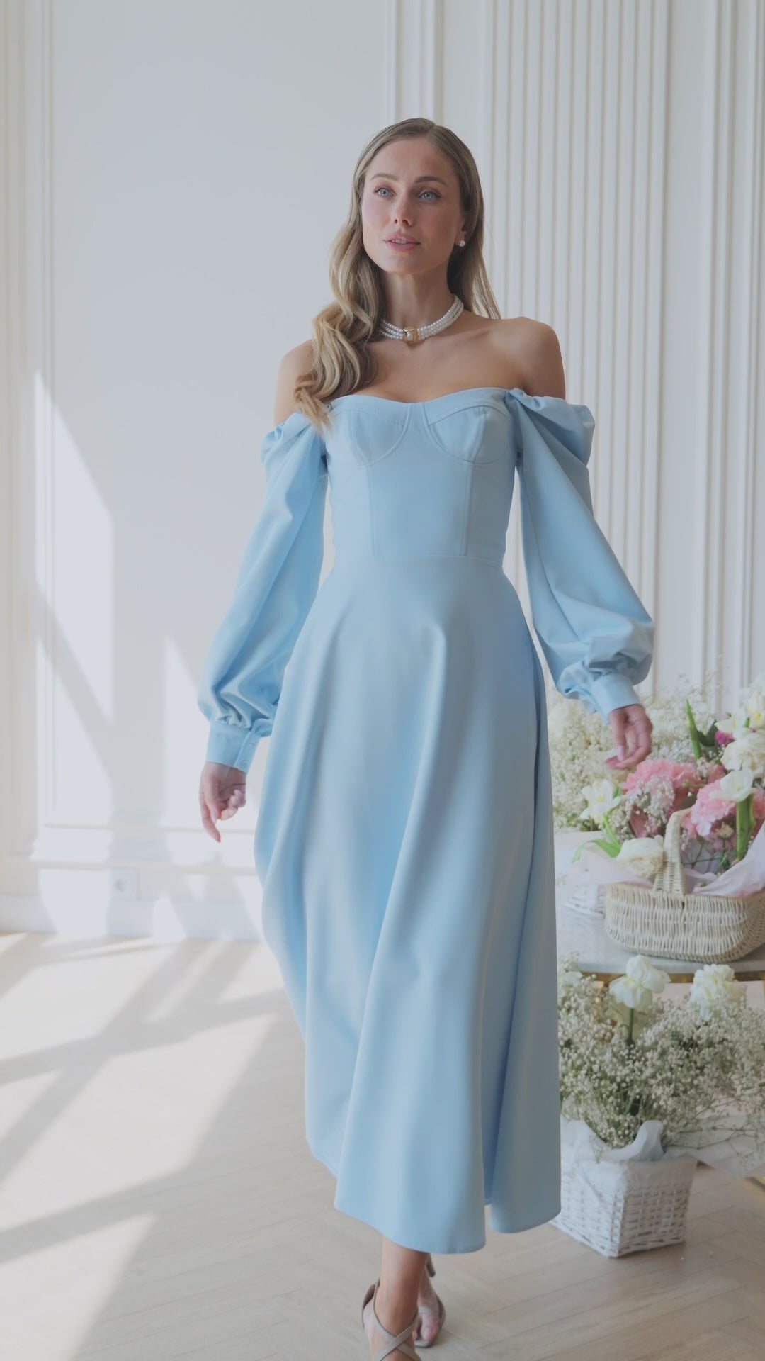 Tailored Suiting Crepe Dress with Built-In Cups, Diagonal Weave