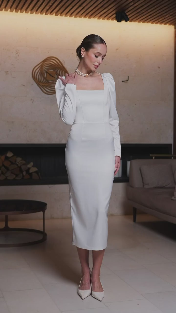 Elegant Tailored Versatile Premium Woven Fabric Women's Dress