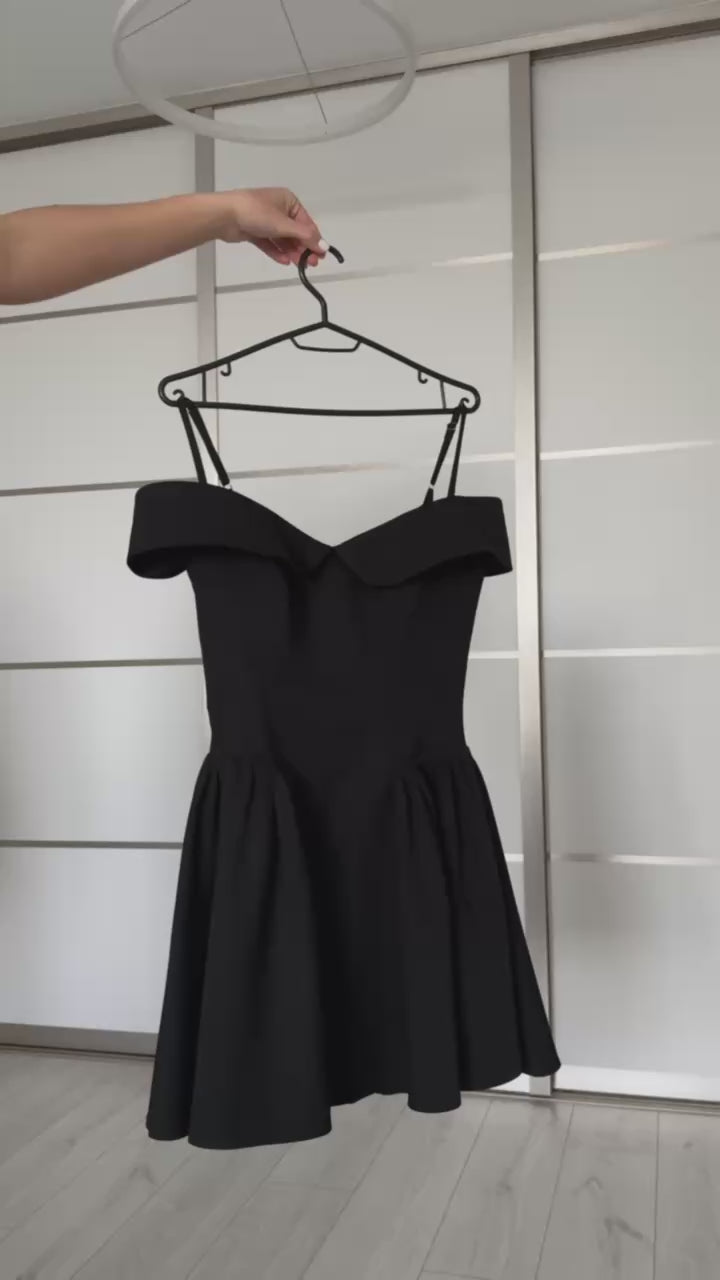 Elegant Corset Mini Dress in Premium-Quality Twill Fabric