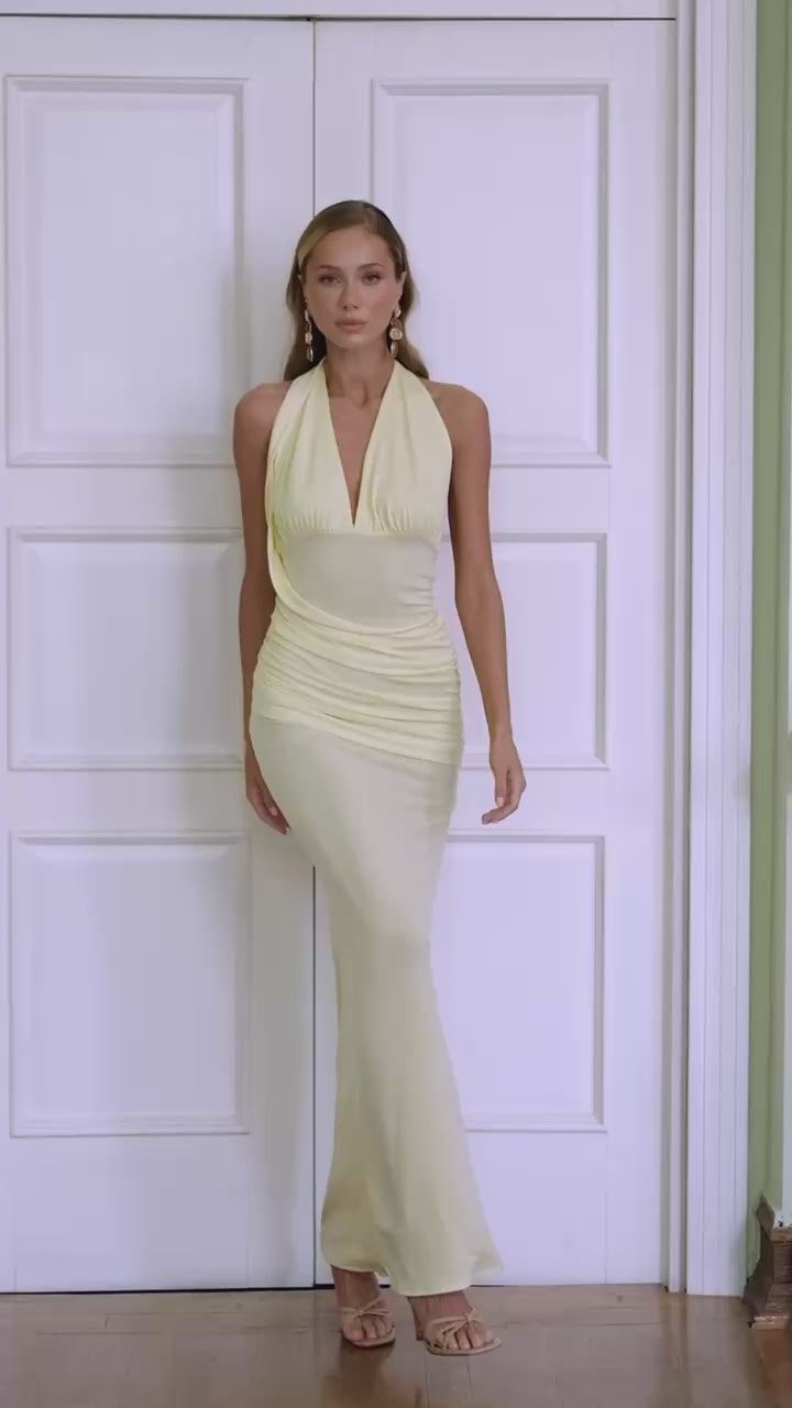 Classic Fitted Knit Dress in Thick Olive-Colored Knit Fabric