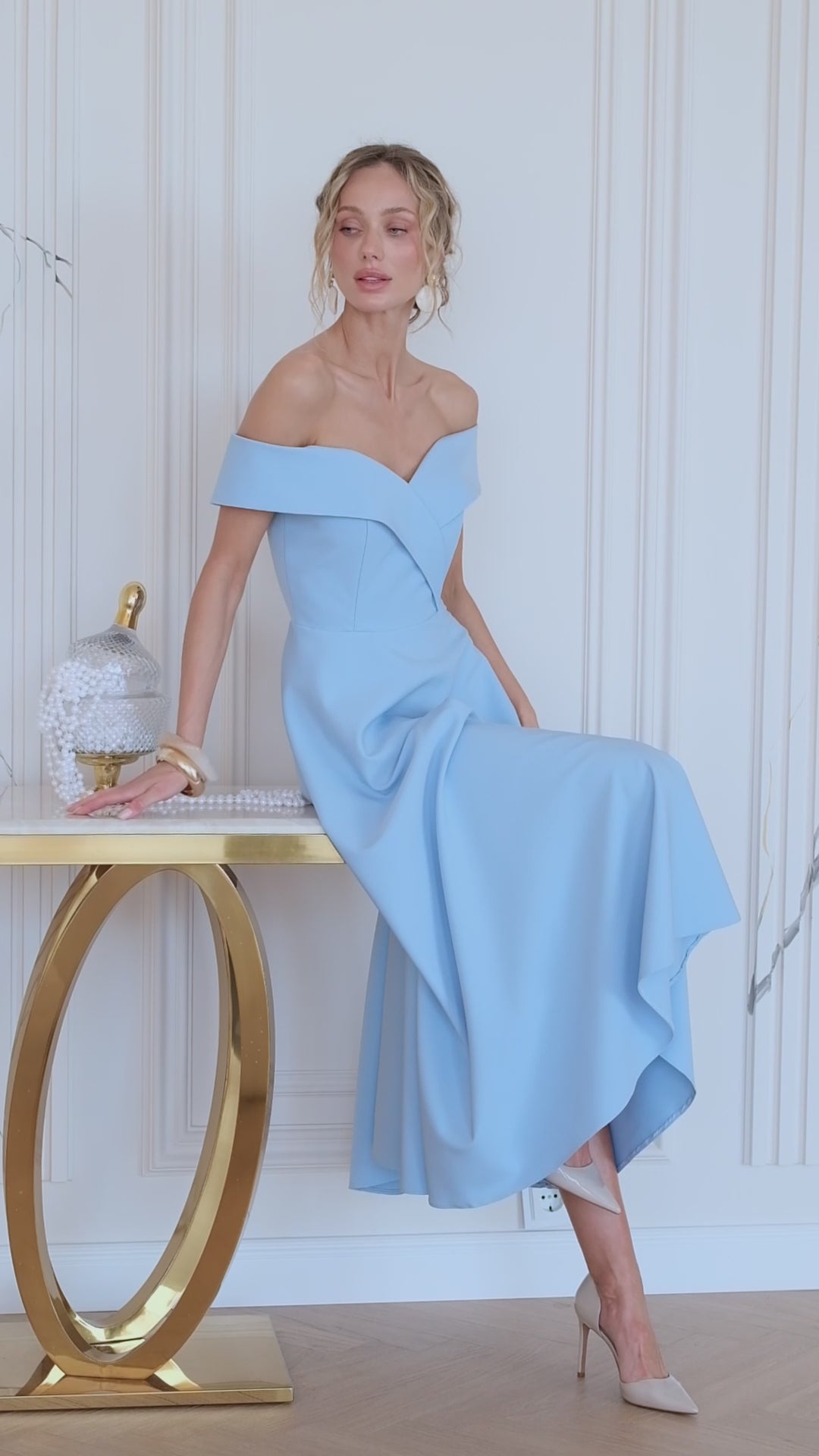 Premium Crepe Suiting Dress - Ivory, Black, Pink, Sky Blue