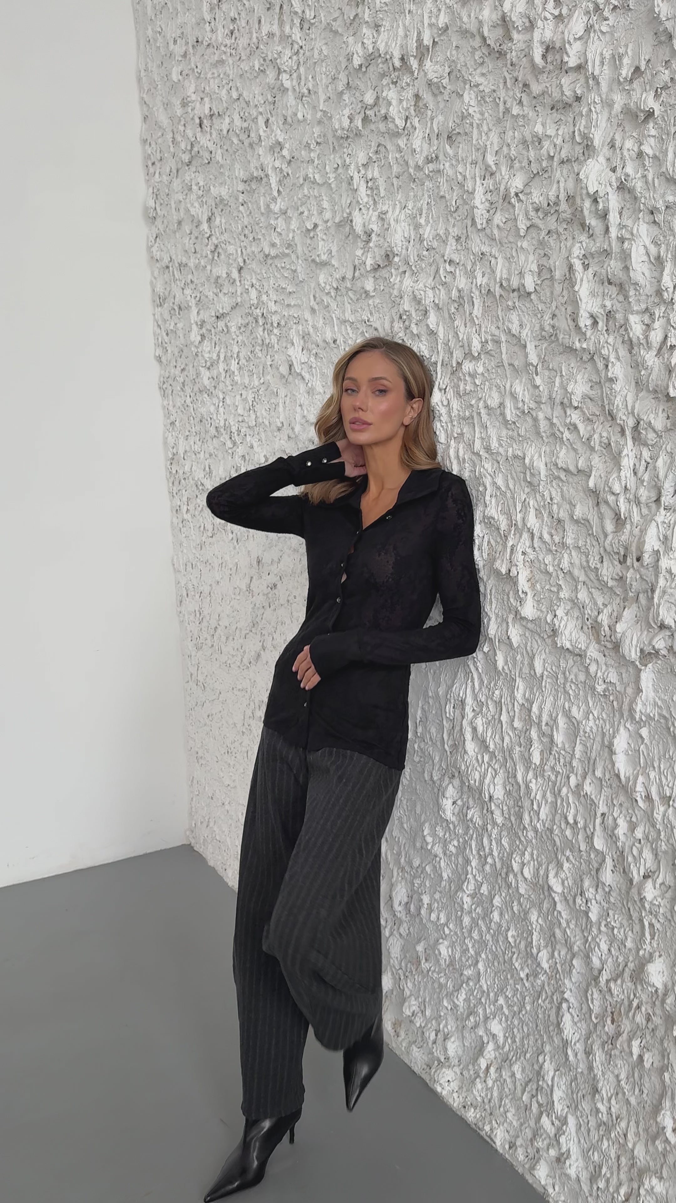 Exquisite semi-sheer blouse “Angela”