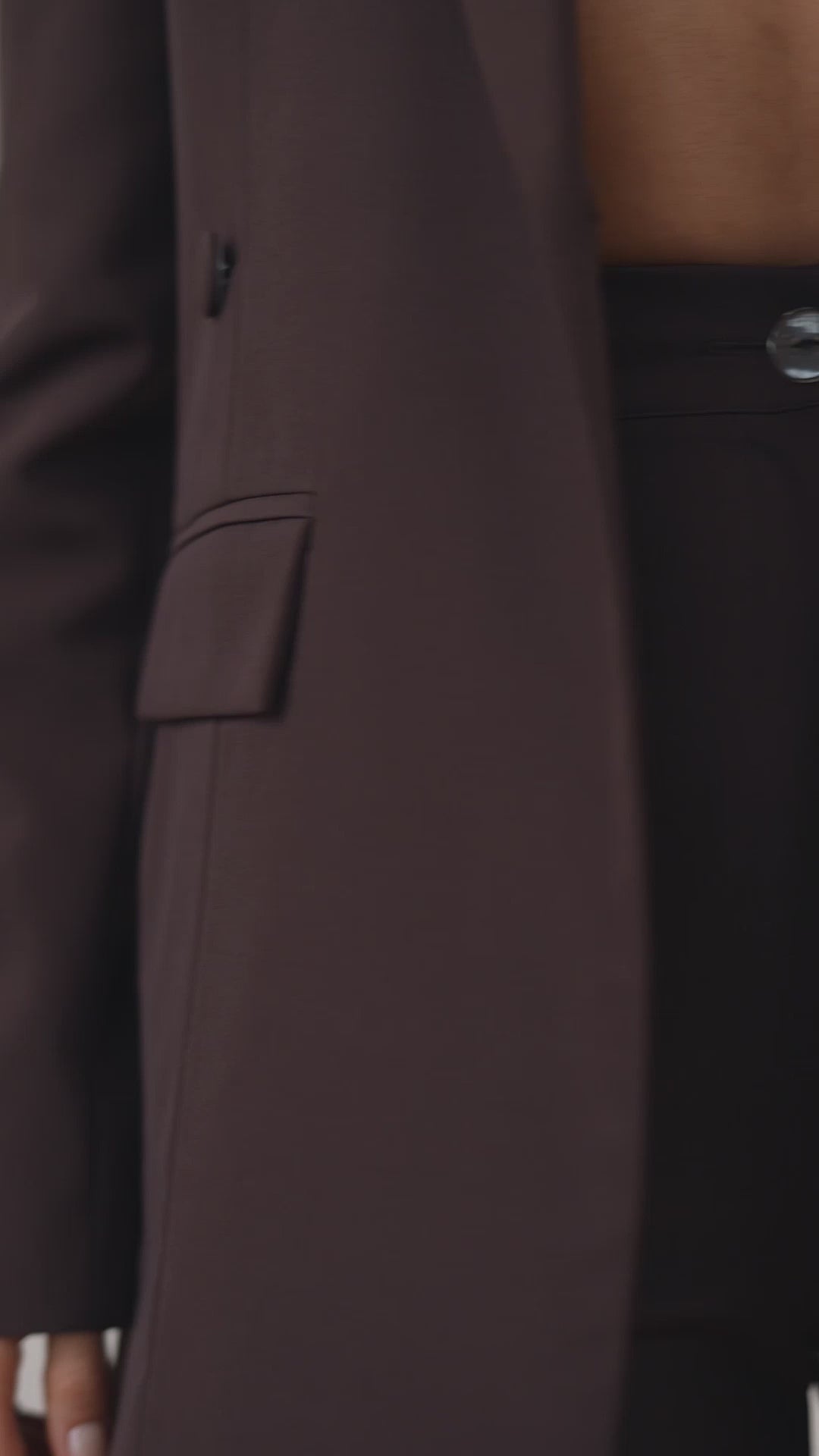 Women’s Suit Set: Blazer & Slit-Hem Trousers, Ivory to Chocolate