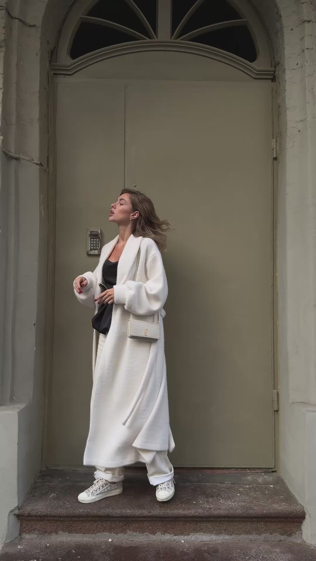 Wrap Coat in Textured Chanel Knit – Effortless Structure & Soft Comfort