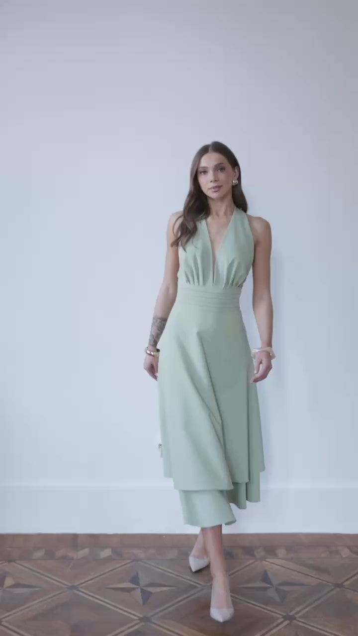 Elegant Women's Premium-Quality Twill Tailored Silhouette Dress